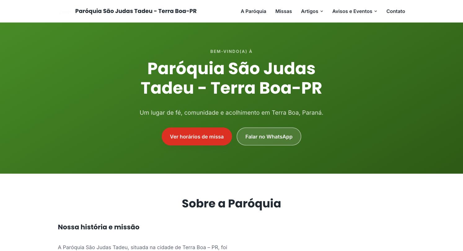 Site da Paróquia São Judas Tadeu, Terra Boa-PR